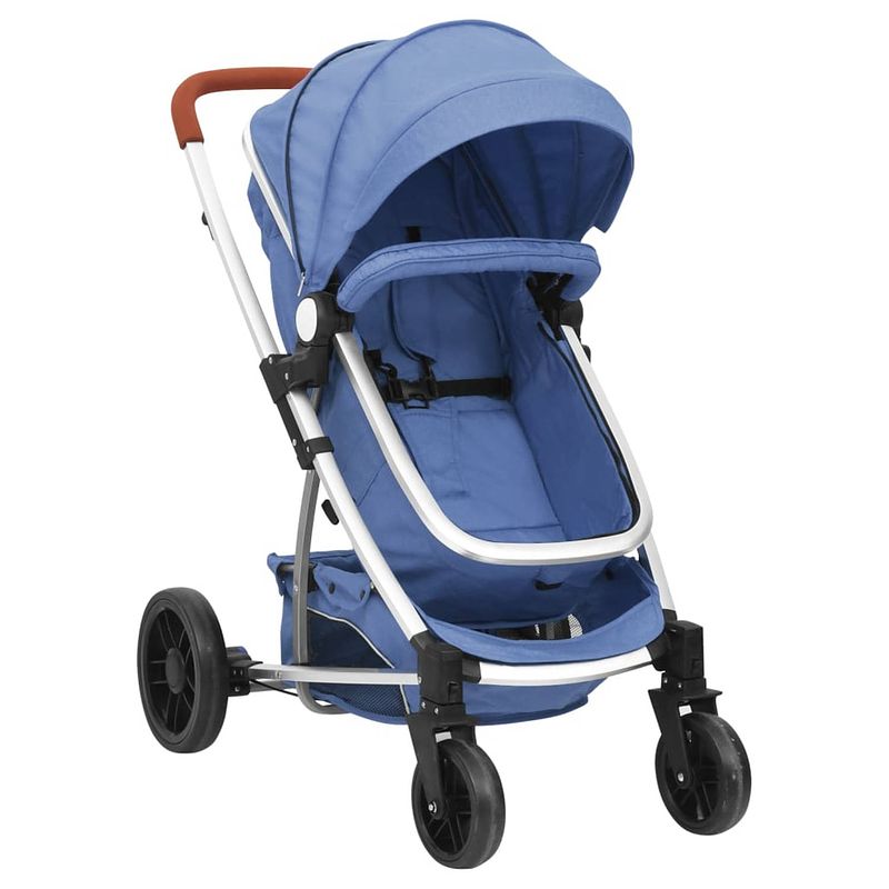 Foto van Vidaxl kinderwagen 2-in-1 aluminium marineblauw