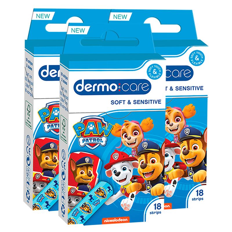 Foto van Dermo care - paw patrol - soft & sensitive - pleisters - 54 stuks