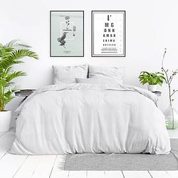 Foto van Dekbedovertrek stone washed - tweepersoons (200x200 cm) - wit katoen - dessin: effen - dreamhouse bedding - dekbed-discounter.nl