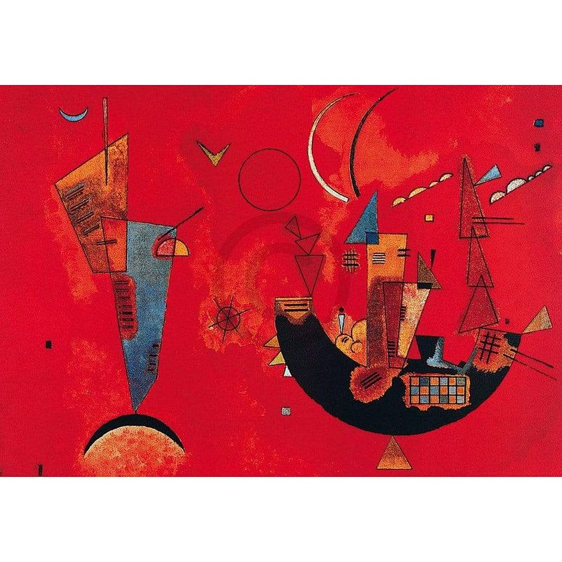 Foto van Wassily kandinsky - mit und gegen kunstdruk 100x70cm