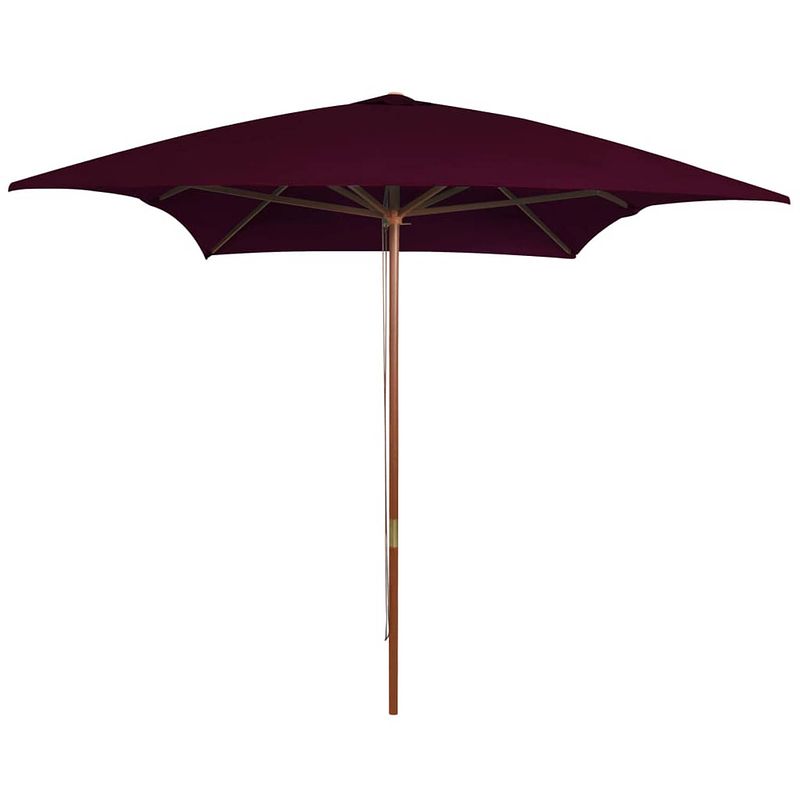 Foto van Vidaxl parasol met houten paal 200x300 cm bordeauxrood