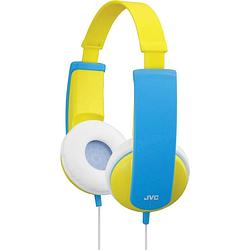 Foto van Jvc ha-kd5-y-e on ear koptelefoon kabel kinderen geel, blauw volumebegrenzing, lichtgewicht
