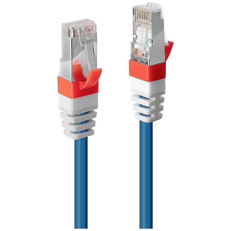 Foto van Lindy 45382 rj45 netwerkkabel, patchkabel cat 6 s/stp 30.00 m blauw 1 stuk(s)