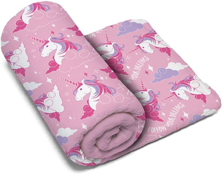 Foto van Arditex fleecedeken unicorn 95 x 150 cm polyester roze