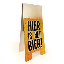 Foto van Oktoberfest waarschuwingsbord hier is het bier 55x25 cm - feestdecoratieborden