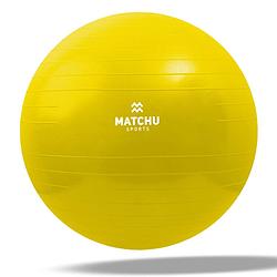 Foto van Matchu sports fitnessbal 45cm - geel - ø 45cm