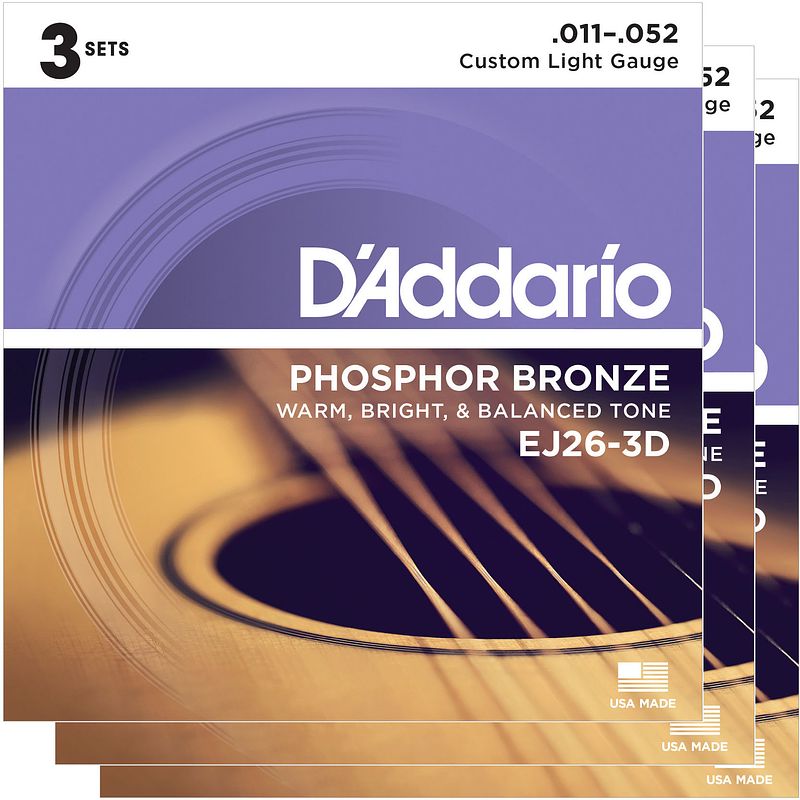 Foto van D'saddario ej26-3d snaren voor akoestische western gitaar (3 sets)