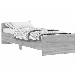 Foto van Vidaxl bedframe bewerkt hout grijs sonoma eiken 75x190 cm small single