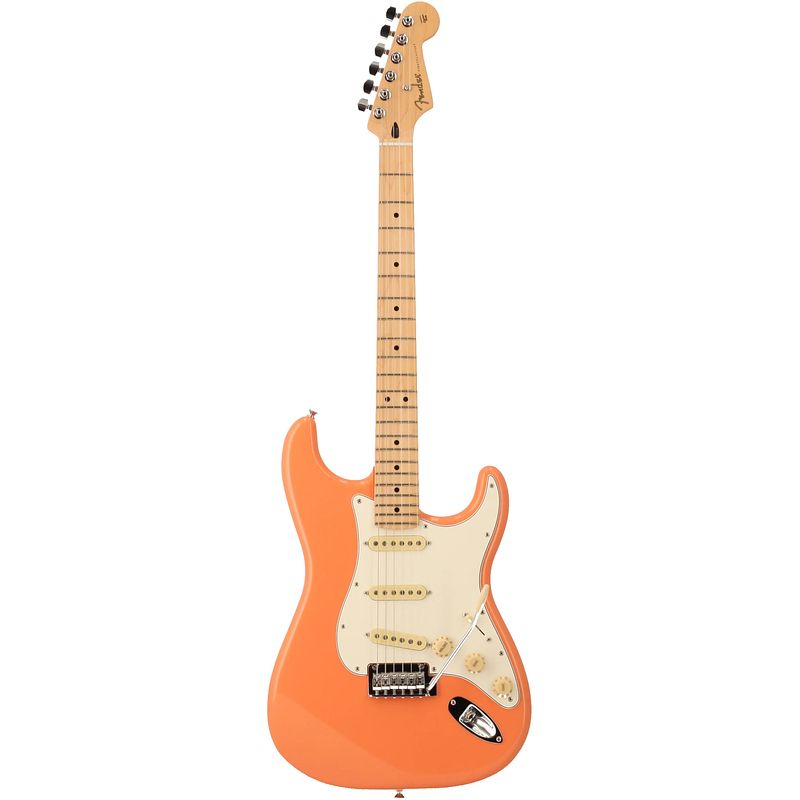 Foto van Fender limited edition player stratocaster pacific peach mn elektrische gitaar