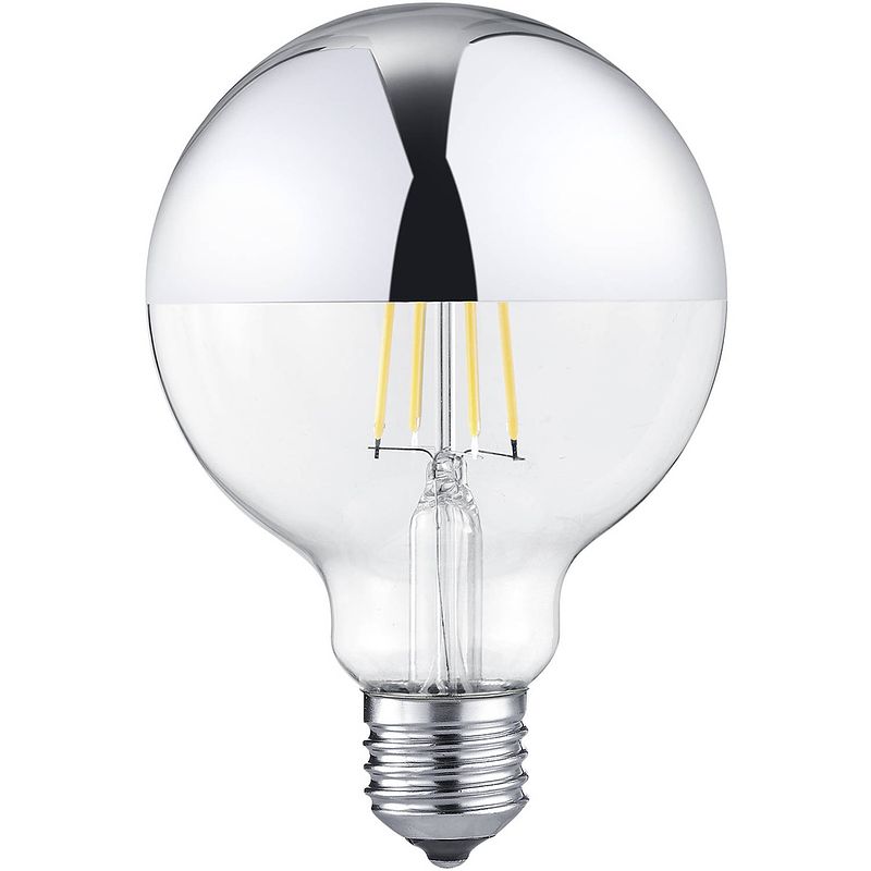 Foto van Led lamp - filament - trion limpo - e27 fitting - 7w - warm wit 2700k - dimbaar - glans chroom - glas