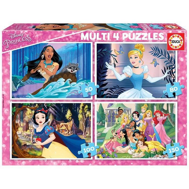 Foto van Educa disney prinses puzzles multi 4 en 1 disney princesses