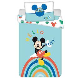 Foto van Disney mickey mouse baby dekbedovertrek regenboog - 100 x 135 cm - katoen