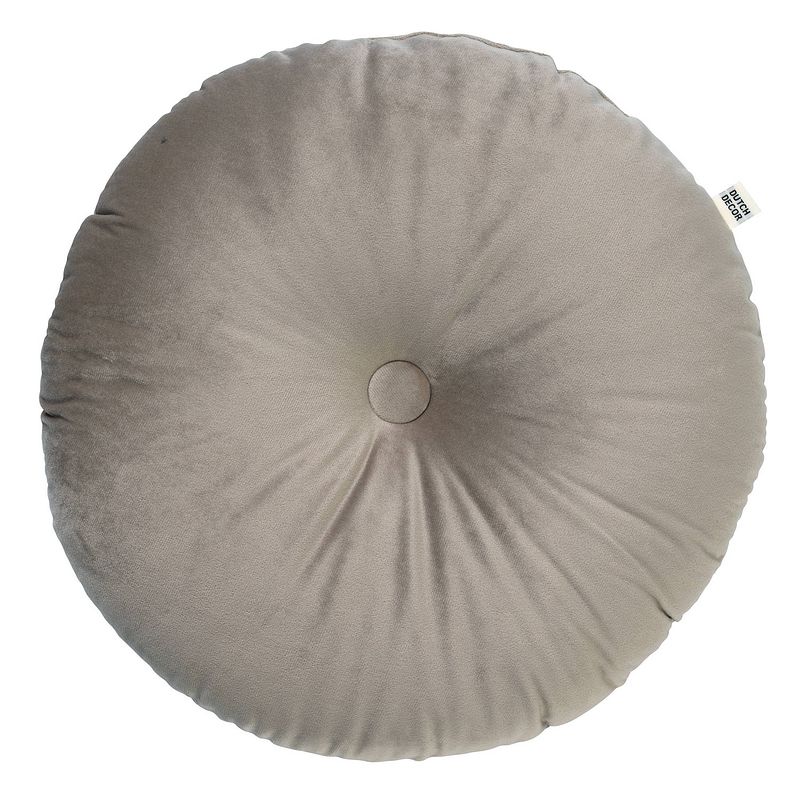 Foto van Dutch decor olly - sierkussen rond velvet pumice stone 40 cm - beige - beige