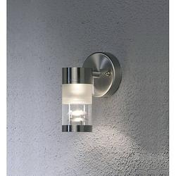 Foto van Konstsmide bolzano 7594-000 buitenlamp (wand) halogeen gu10 35 w rvs