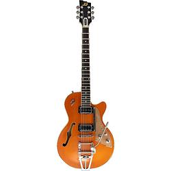 Foto van Duesenberg starplayer tv vintage orange semi-akoestische gitaar met koffer