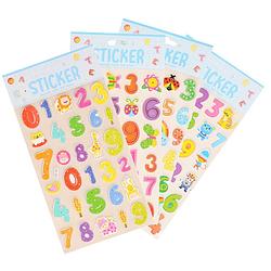 Foto van Stickervelletjes - 4x - 25 sticker cijfers 0-9 - gekleurd - nummers - stickers