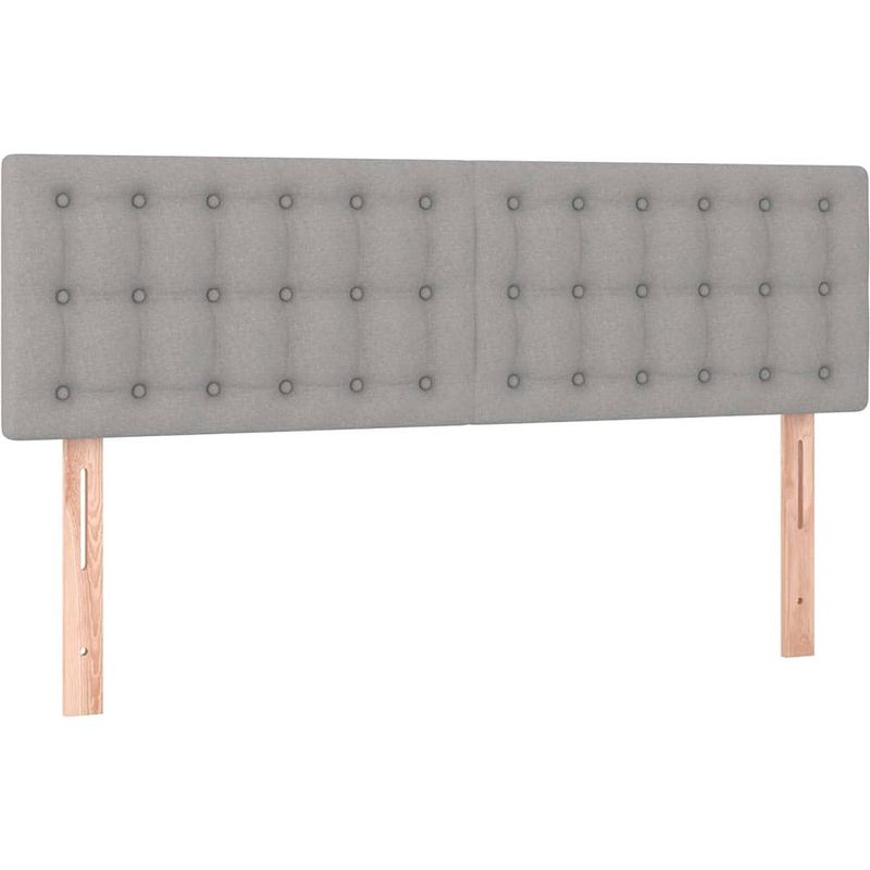 Foto van The living store boxspringbed - lichtgrijs - 203x147x78/88 cm - duurzaam stof - verstelbaar hoofdbord - pocketvering