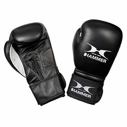 Foto van Hammer boxing bokshandschoenen premium fight - leer - zwart - 12 oz - leer