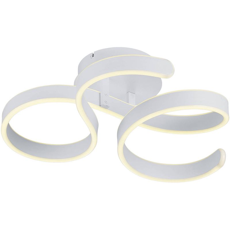 Foto van Led plafondlamp - plafondverlichting - trion frinco - 40w - warm wit 3000k - dimbaar - rond - mat wit - aluminium