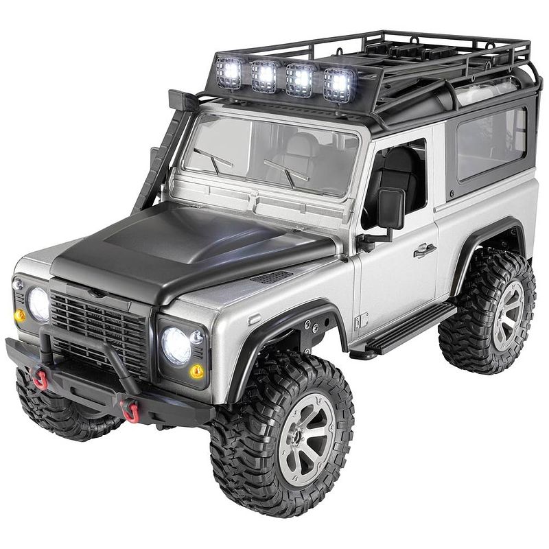 Foto van Reely zilver brushed 1:16 rc auto elektro crawler 4wd rtr 2,4 ghz incl. accu en lader