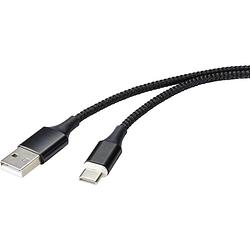 Foto van Renkforce usb-kabel usb 2.0 usb-a stekker, usb-c stekker 1.00 m zwart magnetische stekker rf-4746076