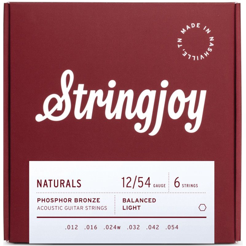 Foto van Stringjoy naturals ac6 light 12-54 snarenset voor westerngitaar