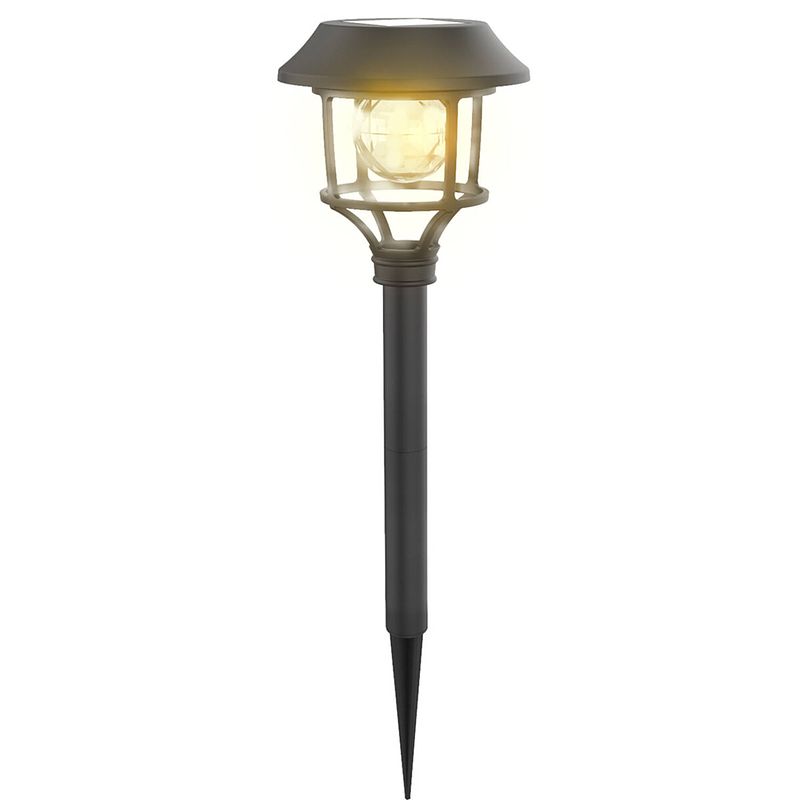 Foto van Led priklamp met zonne-energie - 4 stuks - aigi haki - 0.08w - warm wit 3000k - mat zwart - kunststof