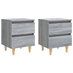 Foto van The living store nachtkastje - scandinavische stijl - 40 x 35 x 50 cm - grijs sonoma eiken - 2 lades