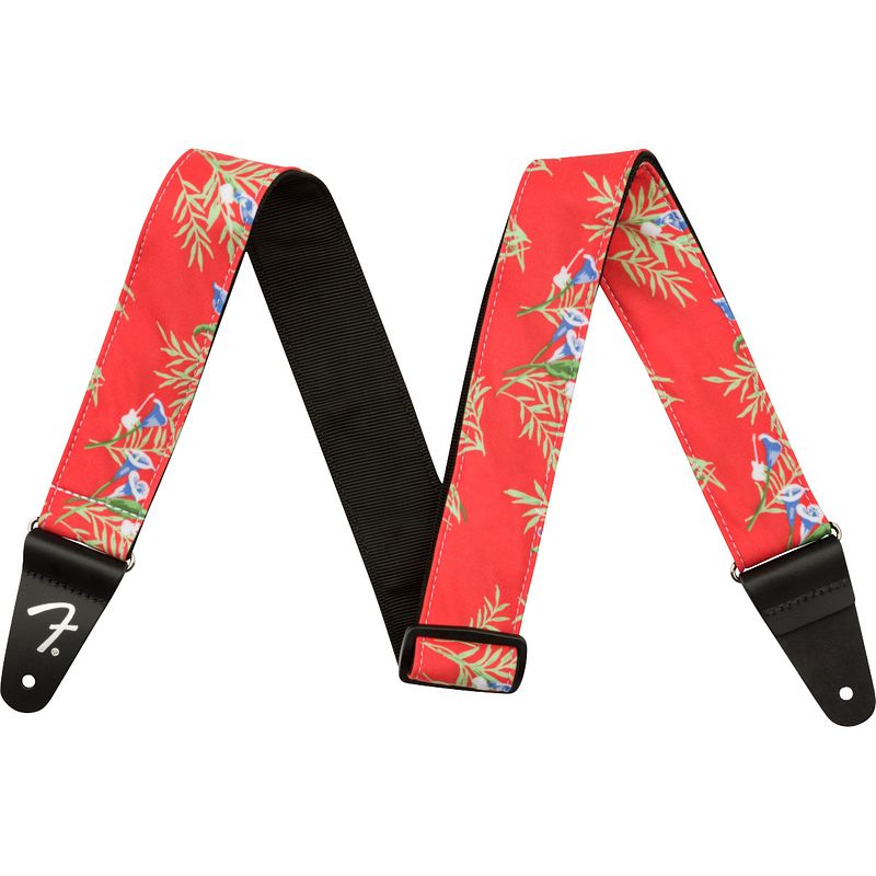 Foto van Fender hawaiian strap red floral gitaarband