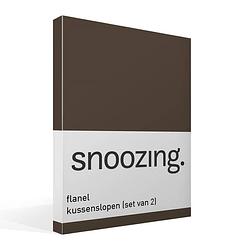Foto van Snoozing - flanel - kussenslopen - set van 2 - 40x60 - bruin