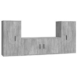 Foto van The living store tv-meubelset - betongrijs - 100 x 34.5 x 40 cm - wandgemonteerd