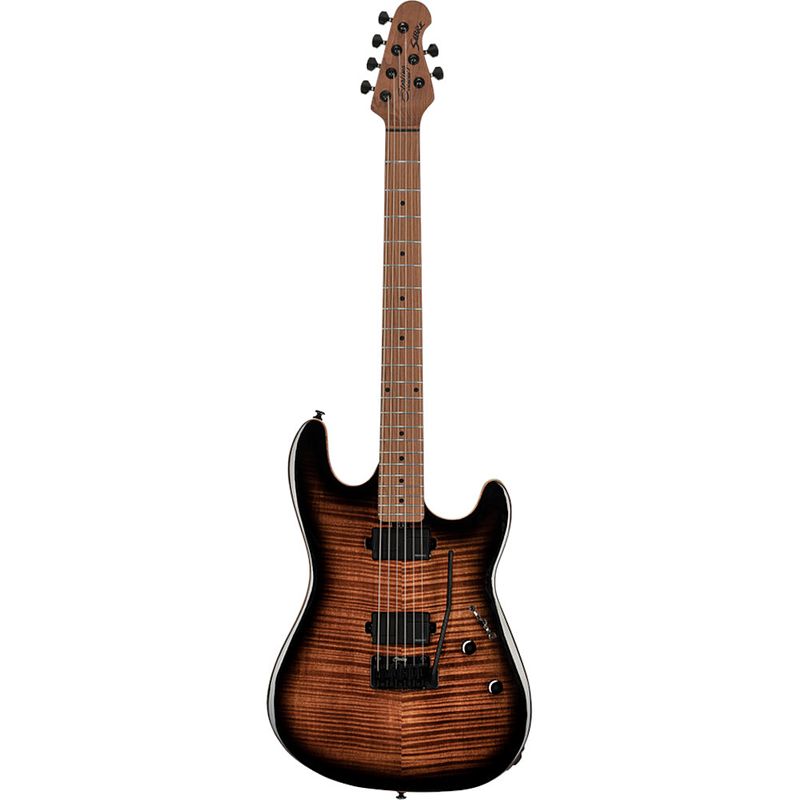 Foto van Sterling by music man sabre cobra burst mn elektrische gitaar met deluxe gigbag