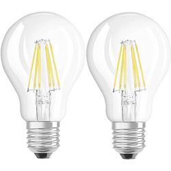 Foto van Osram 4052899972162 led-lamp energielabel e (a - g) e27 peer 6 w = 60 w warmwit (ø x l) 60 mm x 105 mm filament / retro-led 2 stuk(s)