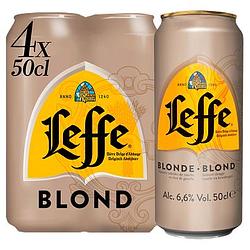 Foto van Leffe blond belgisch abdijbier blikken 4 x 500ml bij jumbo