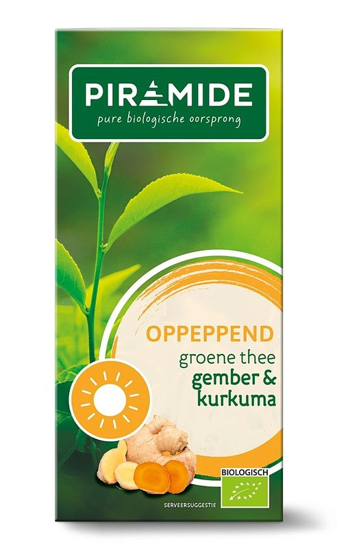 Foto van Piramide groene thee oppeppend