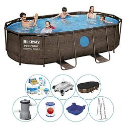 Foto van Bestway power steel swim vista ovaal 427x250x100 cm - zwembad pakket