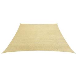 Foto van The living store schaduwdoek hdpe 3/4 x 3 m - beige - trapezium - 90% uv-bescherming