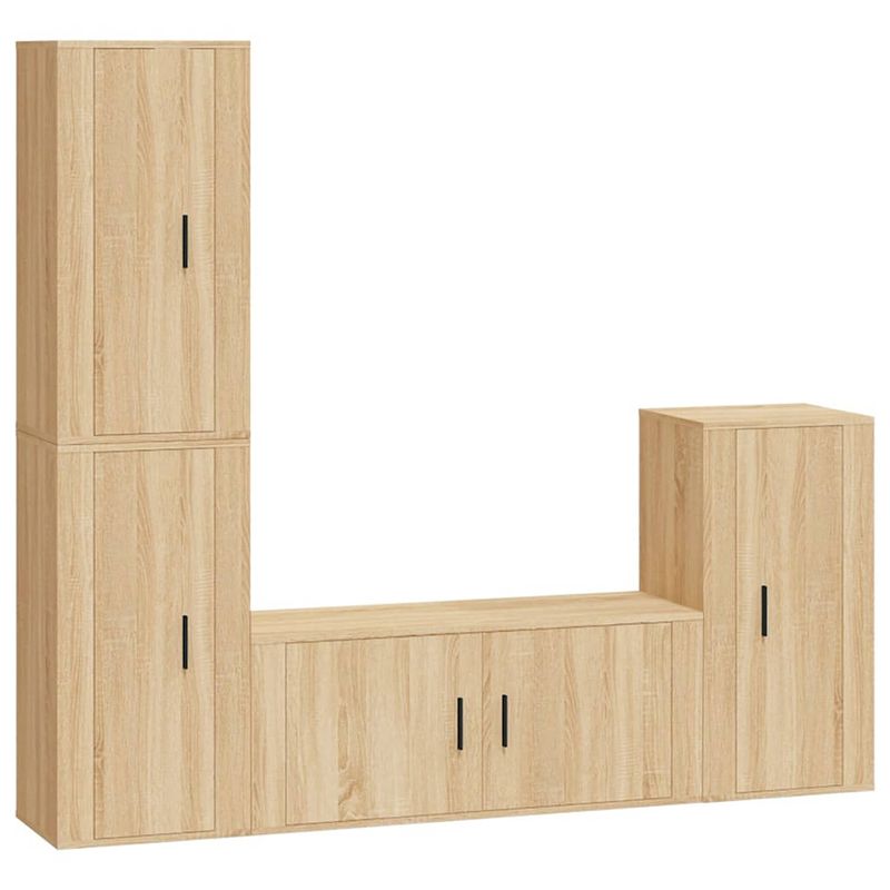 Foto van The living store tv-meubel set sonoma eiken - wandgemonteerd - 100x34.5x40cm - 3x40x34.5x80cm