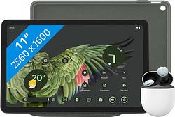 Foto van Google pixel tablet 128gb wifi grijs + pixel tablet back cover grijs + pixel buds pro
