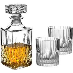 Foto van Set van 6x luxe drinkglazen/whiskyglazen 310 ml met karaf noblesse 1 liter - whiskeyglazen