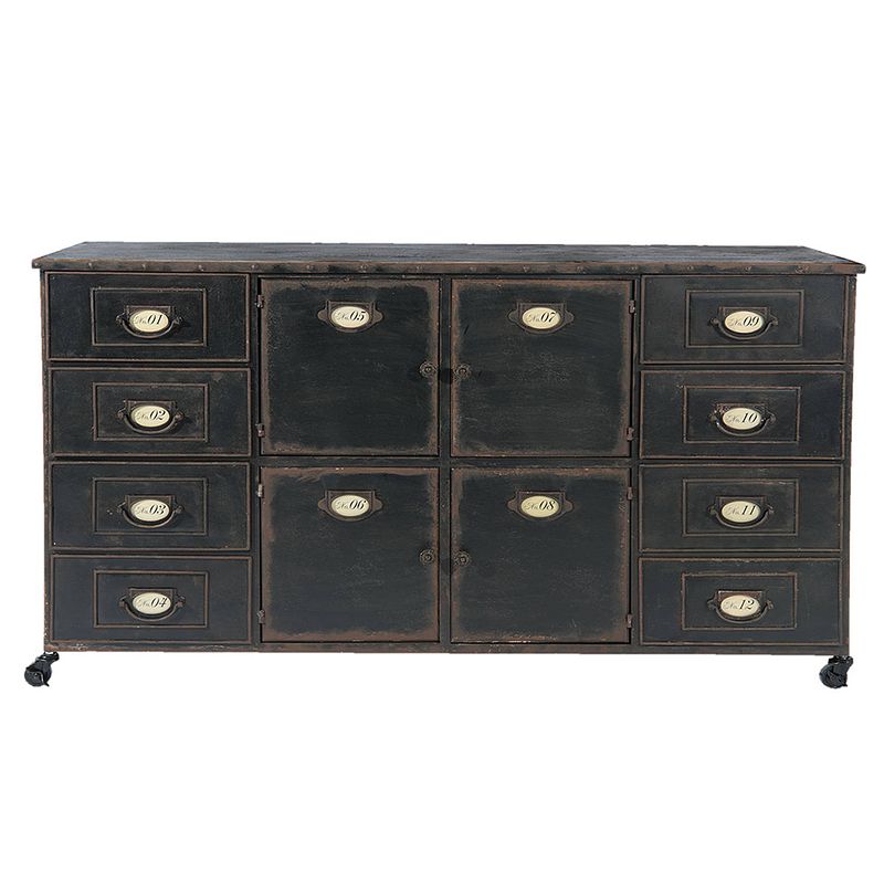 Foto van Clayre & eef ladekast 152x44x86 cm bruin ijzer rechthoek commode bruin commode