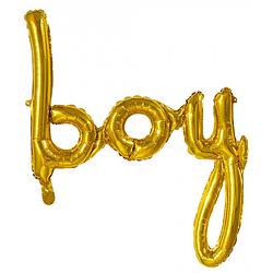 Foto van Boland folieballon boy 60 x 70 cm goud