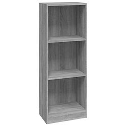 Foto van The living store kast boekenkast - 40x24x109 cm - grijs sonoma eiken