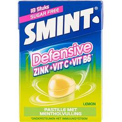 Foto van Smint defensive pastilles lemon suikervrij fliptop box 18 stuks bij jumbo