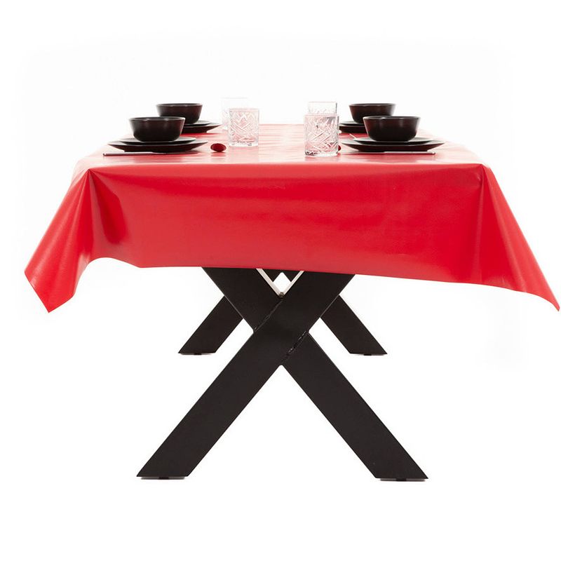 Foto van Buiten tafelkleed/tafelzeil rood 140 x 250 cm rechthoekig - tafellakens