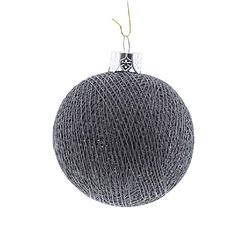 Foto van 1x grijze cotton balls kerstballen decoratie 6,5 cm - kerstbal