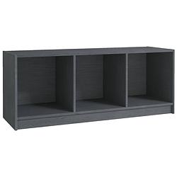 Foto van Vidaxl tv-meubel 104x33x41 cm massief grenenhout grijs