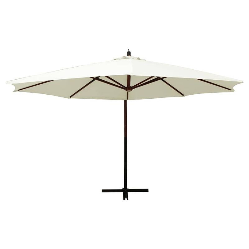 Foto van The living store zweefparasol - trendy - parasols - 350 x 286 cm - zandwit