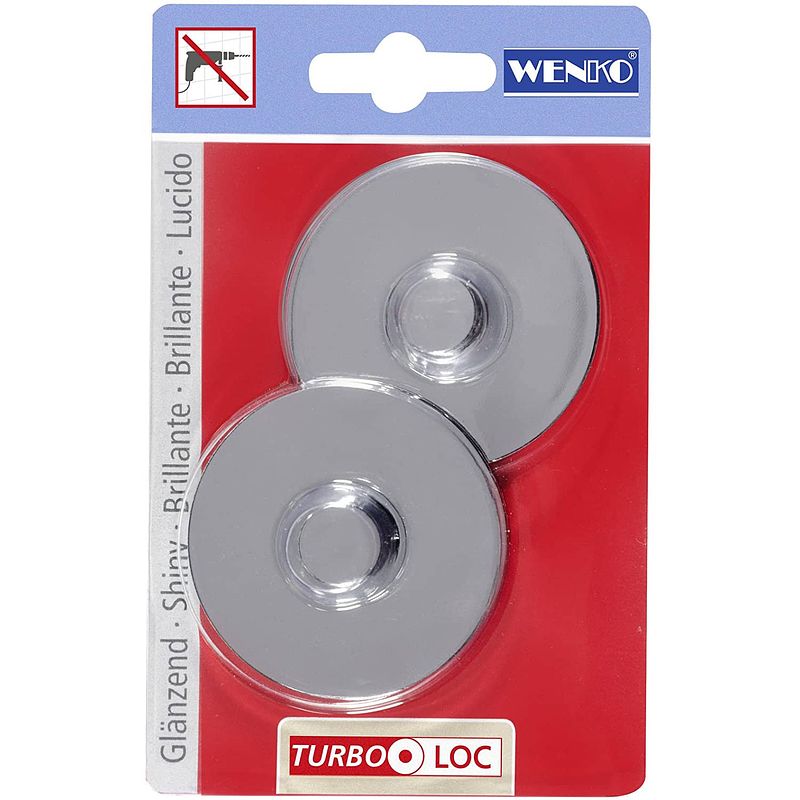 Foto van Wenko ophangadapter turbo-loc 6,1 cm aluminium chroom 2 stuks