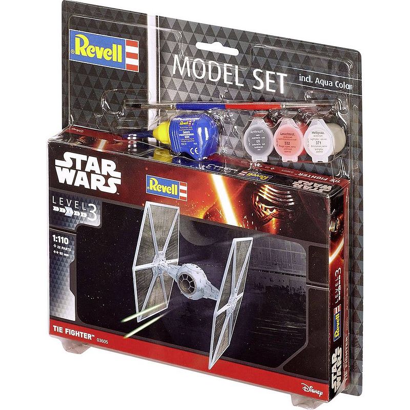 Foto van Revell modelbouwdoos tie fighter 9,2 cm schaal 1:110